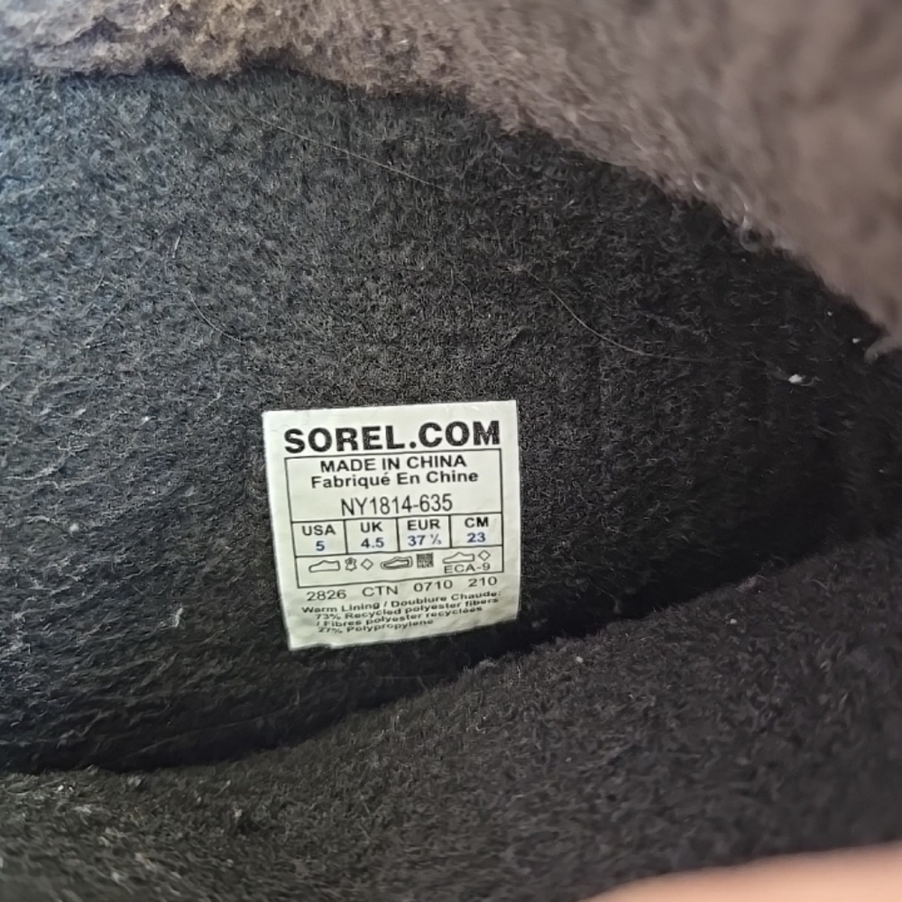 Sorel Women & girls waterproof Snow Rain Boots Brown w pink & purple Size 5 - Picture 11 of 11